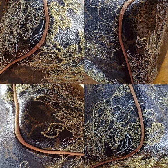 Authentic Louis Vuitton Rare Dentelle Lace Monogram Speedy 30 Satchel Boston Bag - Picture 12 of 14